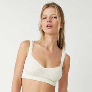 Free People Seamless Textured “Just Like That” Bralette in Ivory